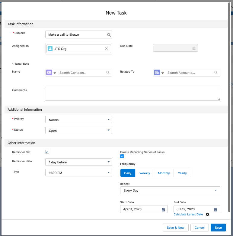 new Task process